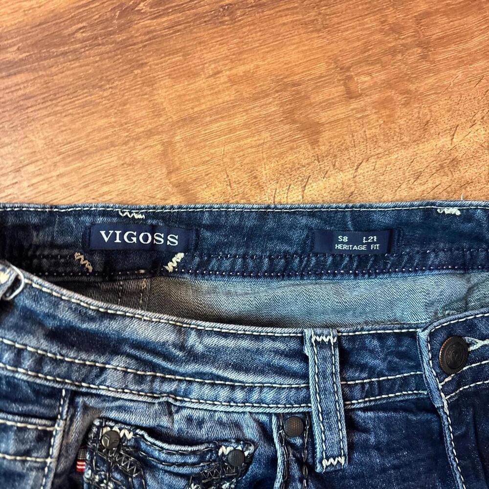 y2k mcbling micro denim low rise mini skirt reworked vigoss - Picture 8 of 8